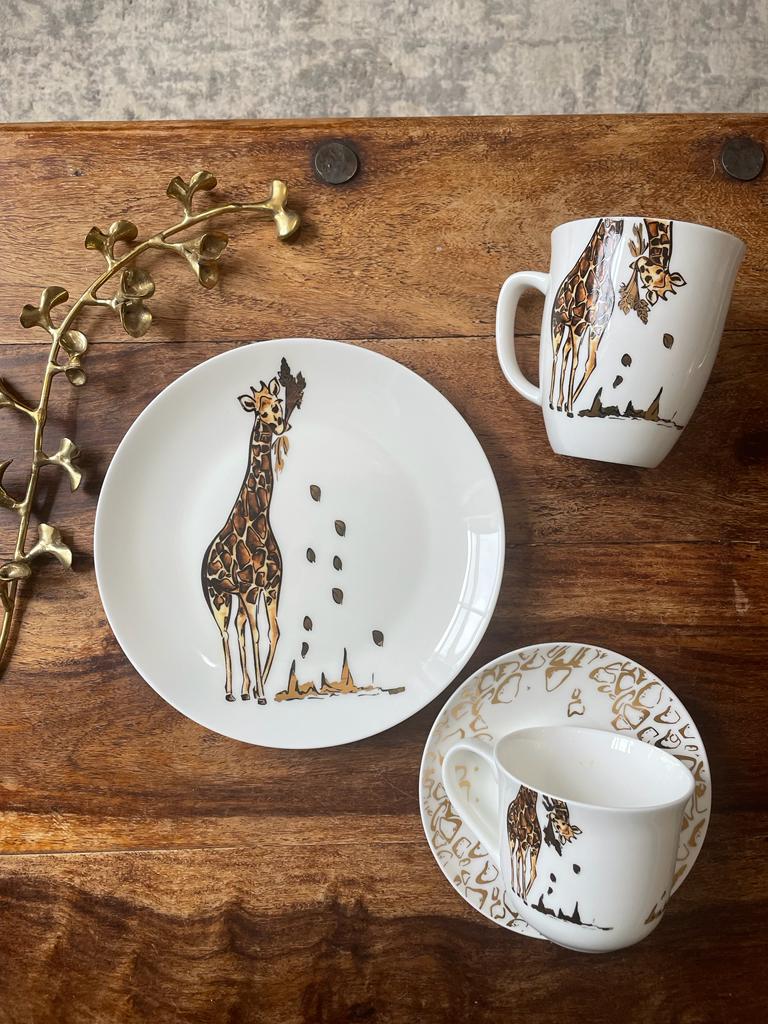 Amboseli Giraffe Tea Cup & Saucer