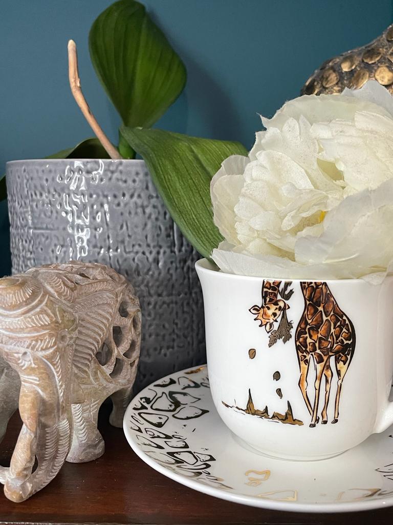 Amboseli Giraffe Tea Cup & Saucer